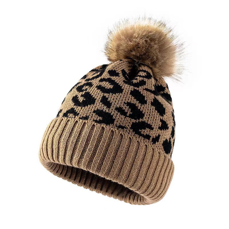 Womens Leopard Print Knit Bean - Beanie Cuffed Knit review and price
