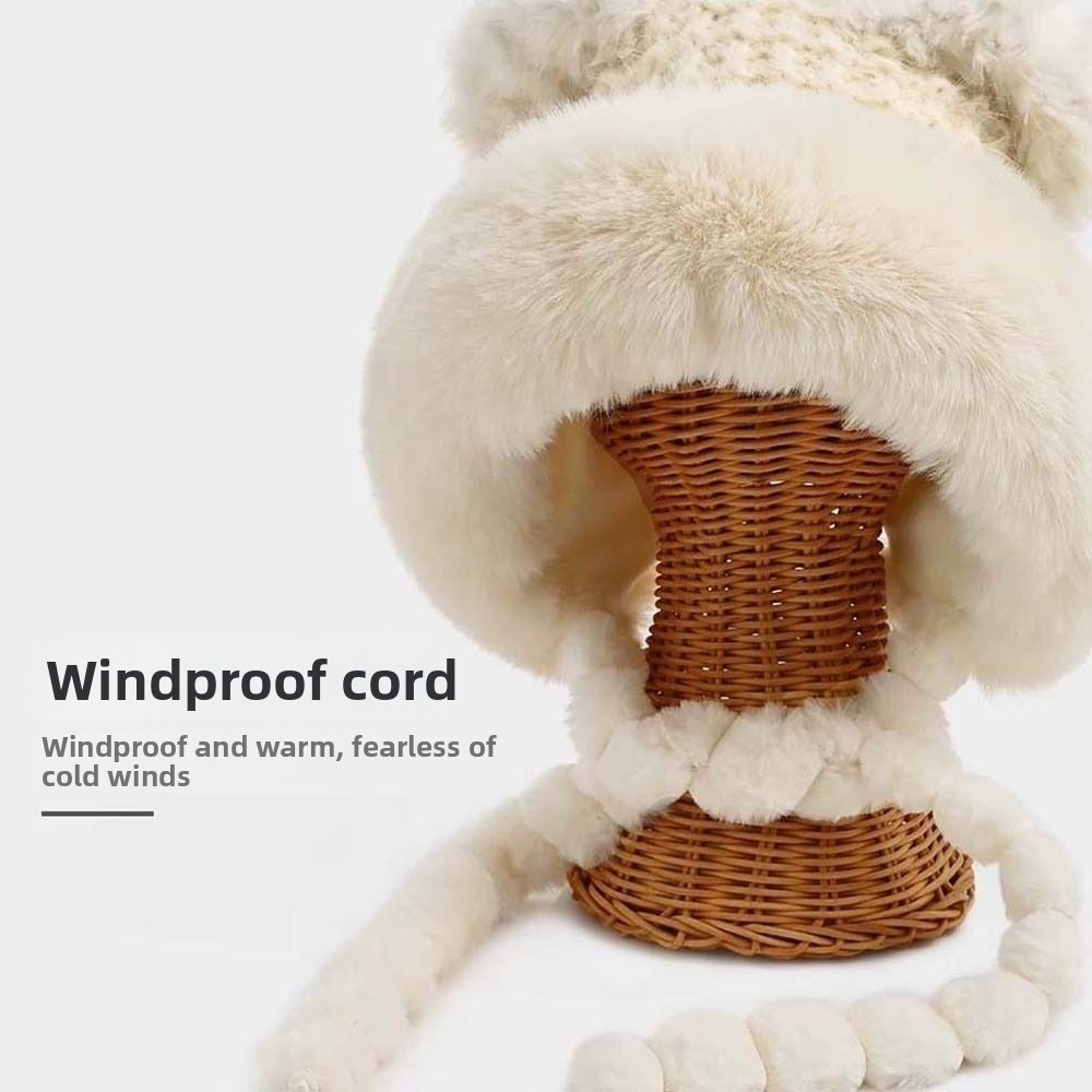 Fleece Lined Pompom Braids Hat - Trapper Hat Ear Flap review and price